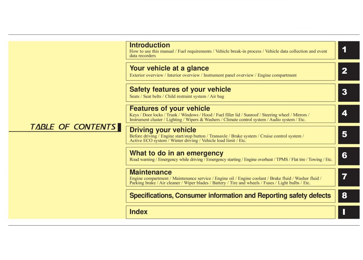 Hyundai Elantra V 5 i35 Avante MD owners manual / page 7