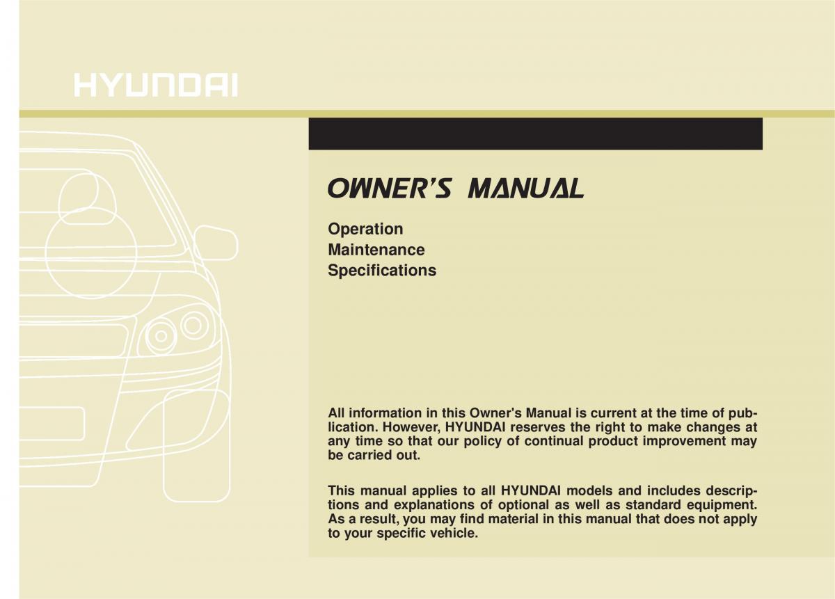 Hyundai Elantra V 5 i35 Avante MD owners manual / page 1