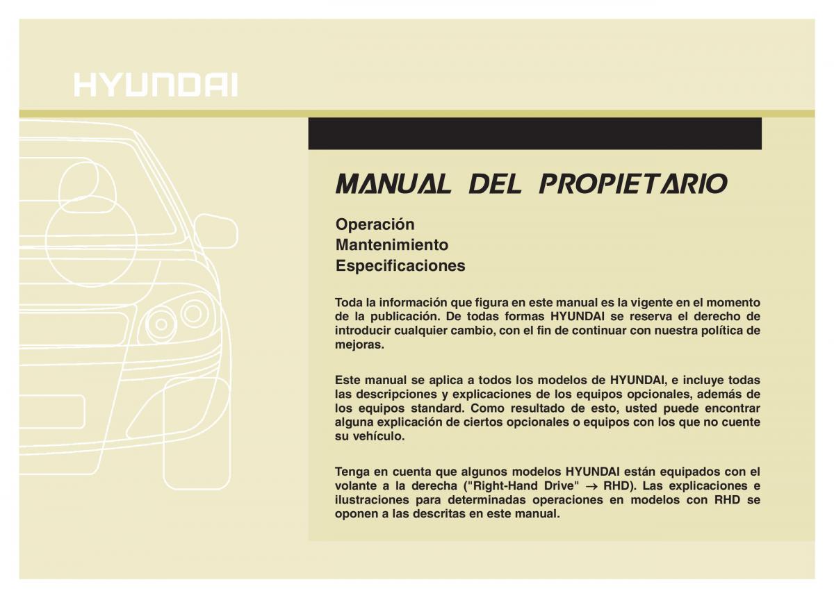 Hyundai Elantra V 5 i35 Avante MD manual del propietario / page 1