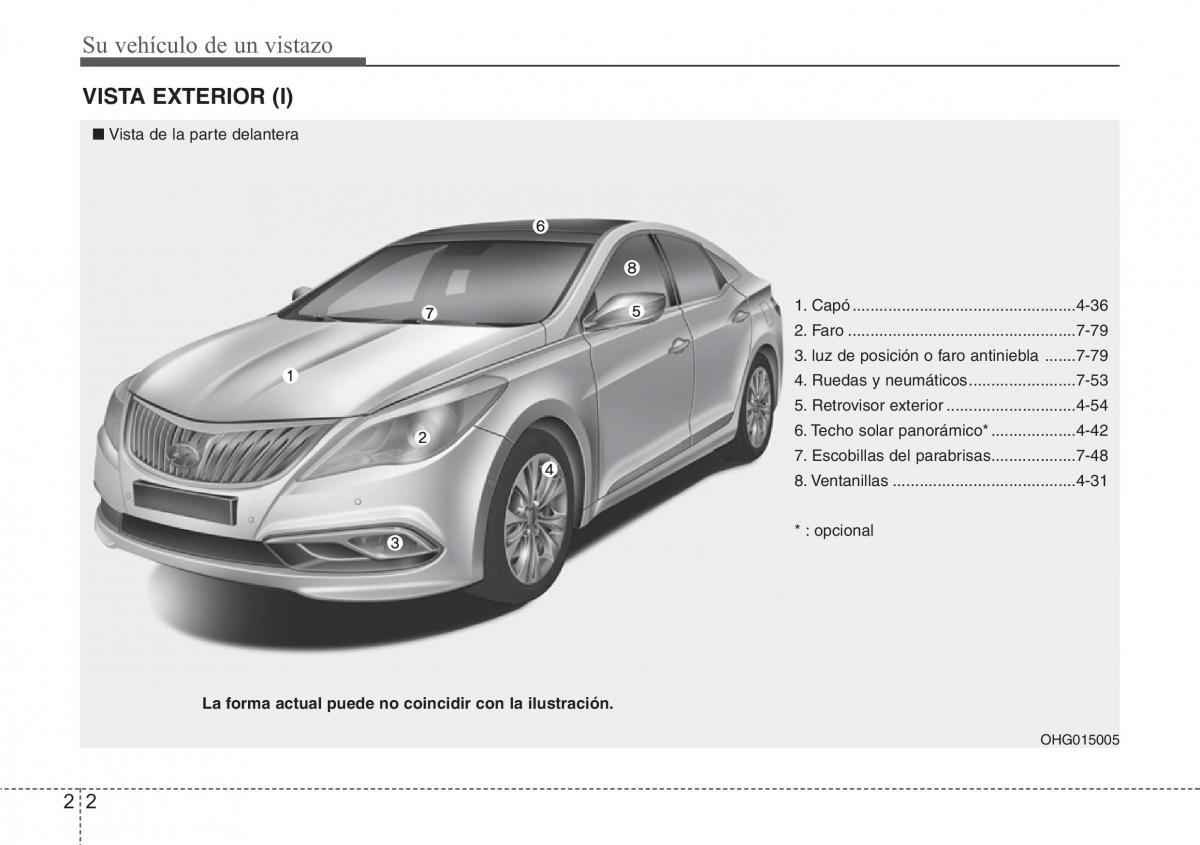 Hyundai Grandeur Azera HG V 5 manual del propietario / page 12