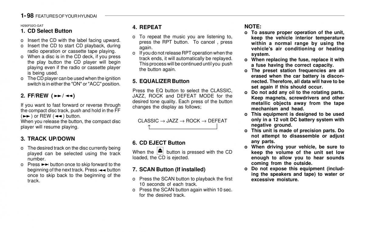 Hyundai Sonata EF IV 4 owners manual / page 110