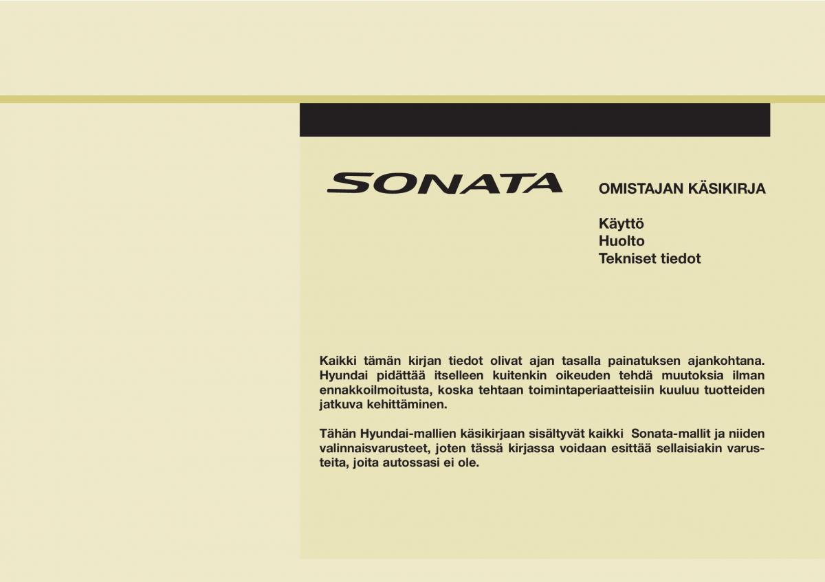 Hyundai Sonata NF V 5 omistajan kasikirja / page 2