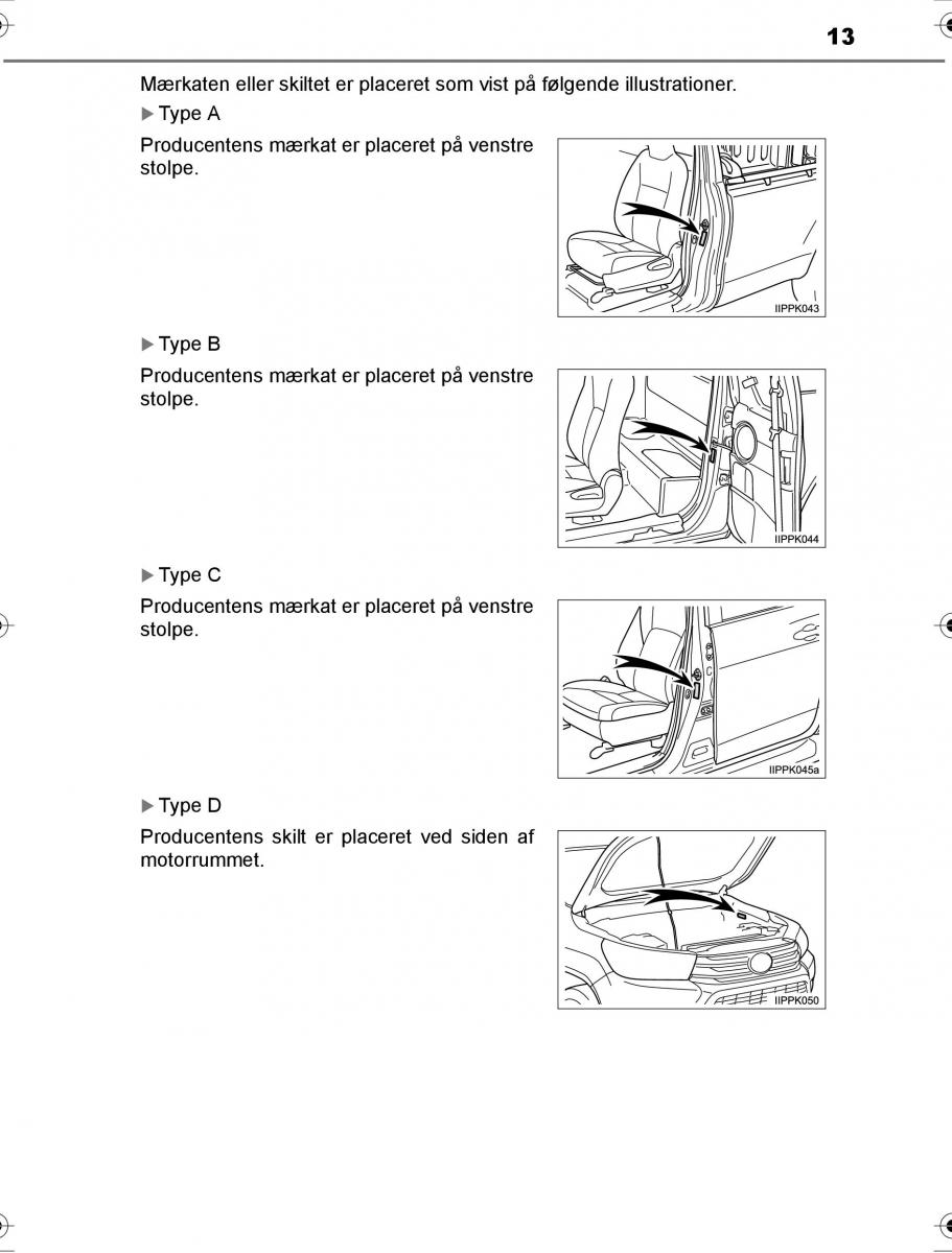 Toyota Hilux VIII 8 AN120 AN130 Bilens instruktionsbog / page 13