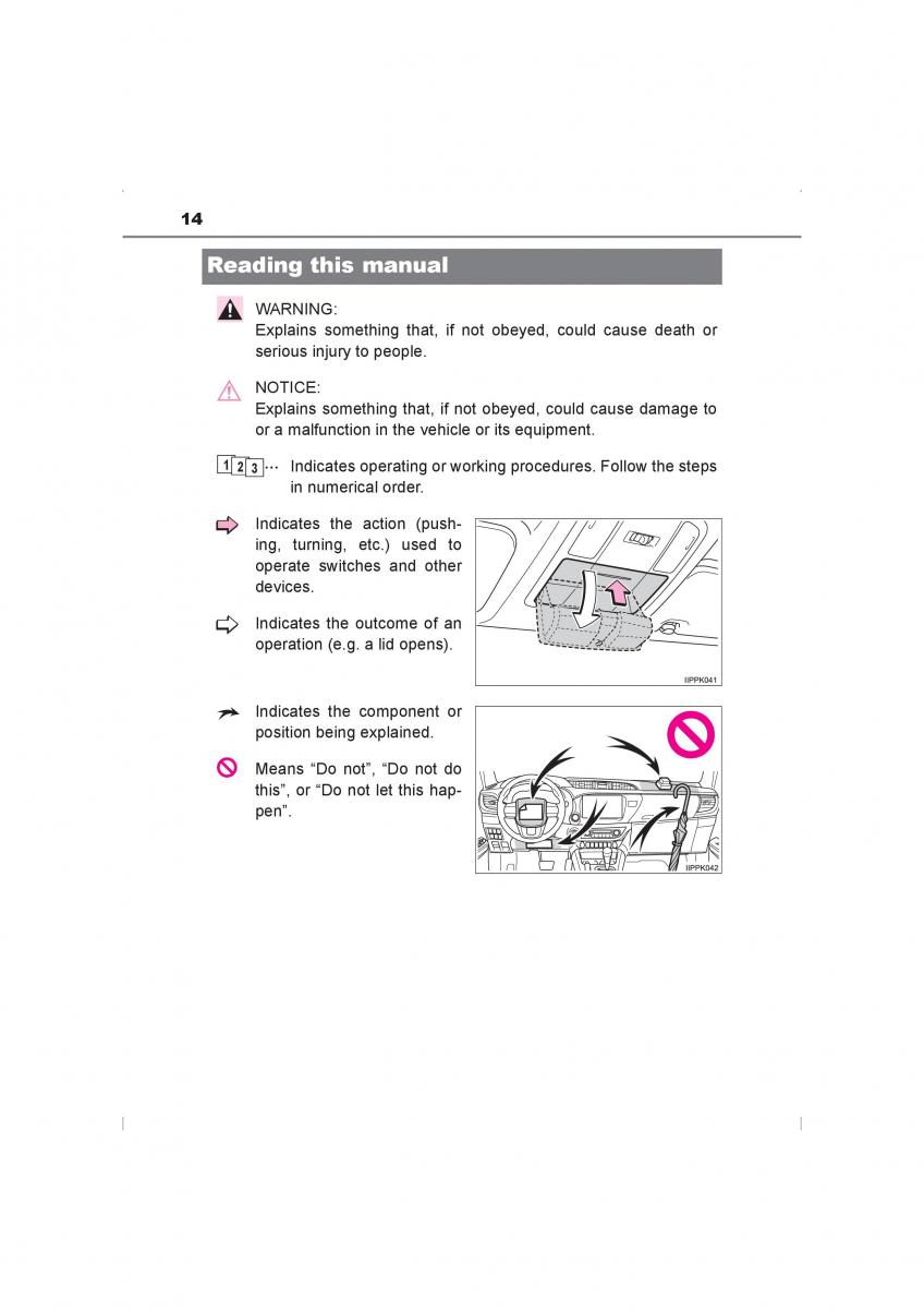 Toyota Hilux VIII 8 AN120 AN130 owners manual / page 14