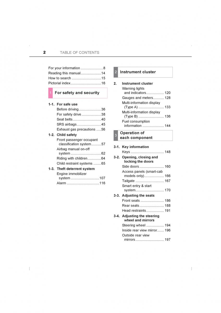Toyota Hilux VIII 8 AN120 AN130 owners manual / page 2