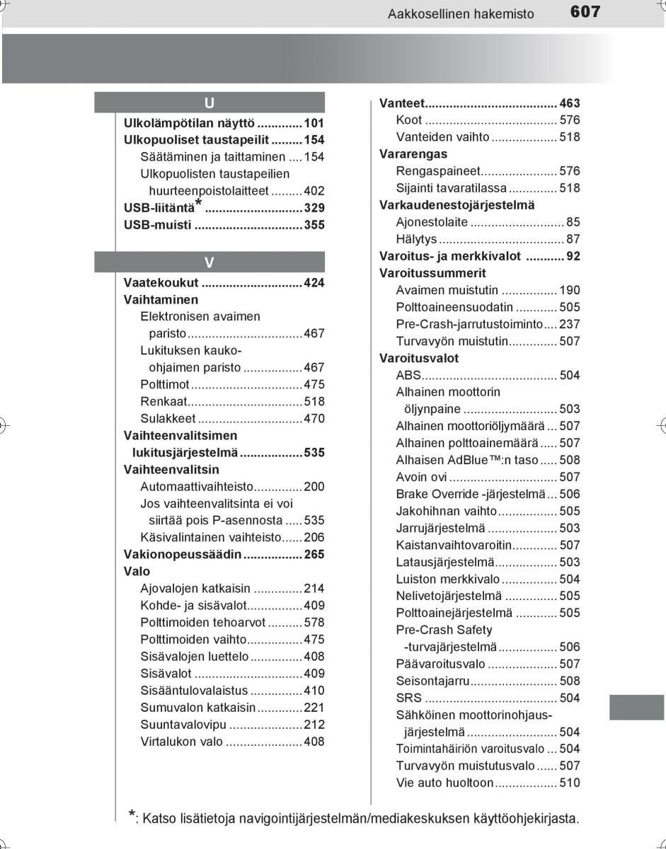 Toyota Hilux VIII 8 AN120 AN130 omistajan kasikirja / page 607