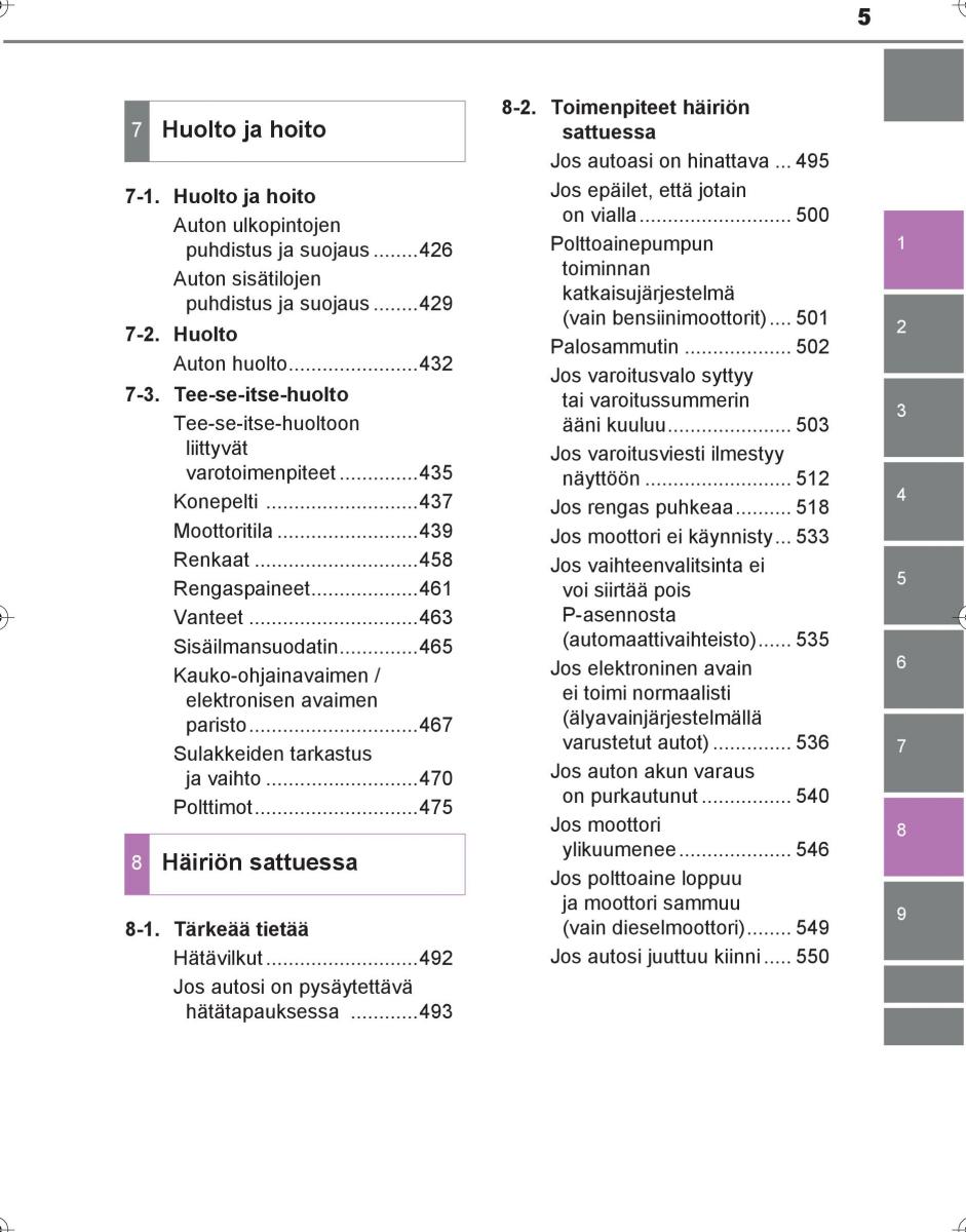 Toyota Hilux VIII 8 AN120 AN130 omistajan kasikirja / page 5