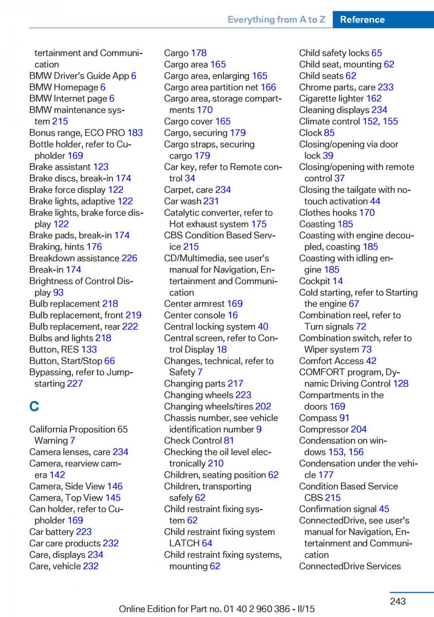 BMW X3 F25 owners manual / page 247