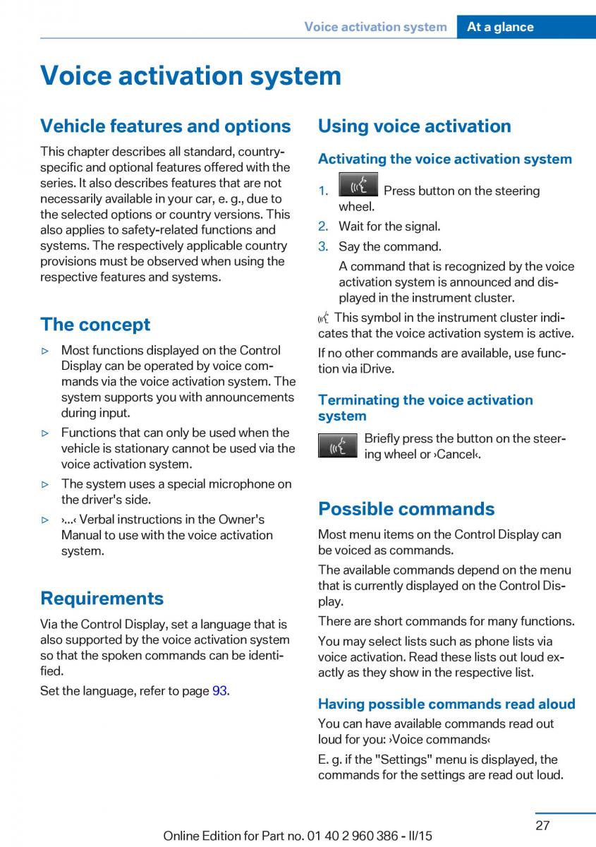 BMW X3 F25 owners manual / page 31