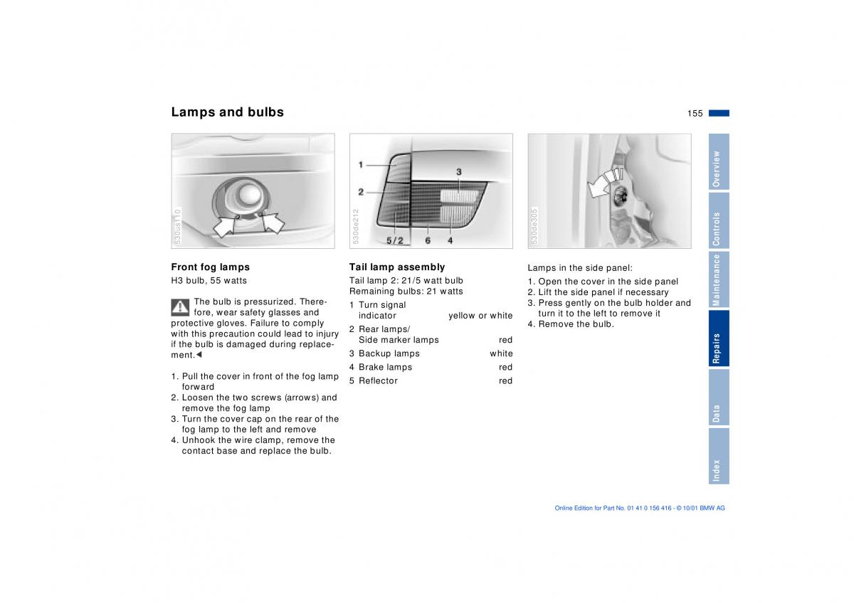 BMW X5 E53 owners manual / page 155