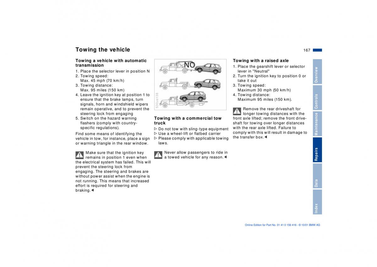 BMW X5 E53 owners manual / page 167