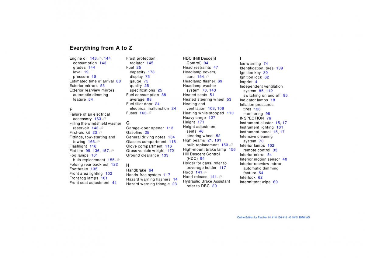 BMW X5 E53 owners manual / page 178