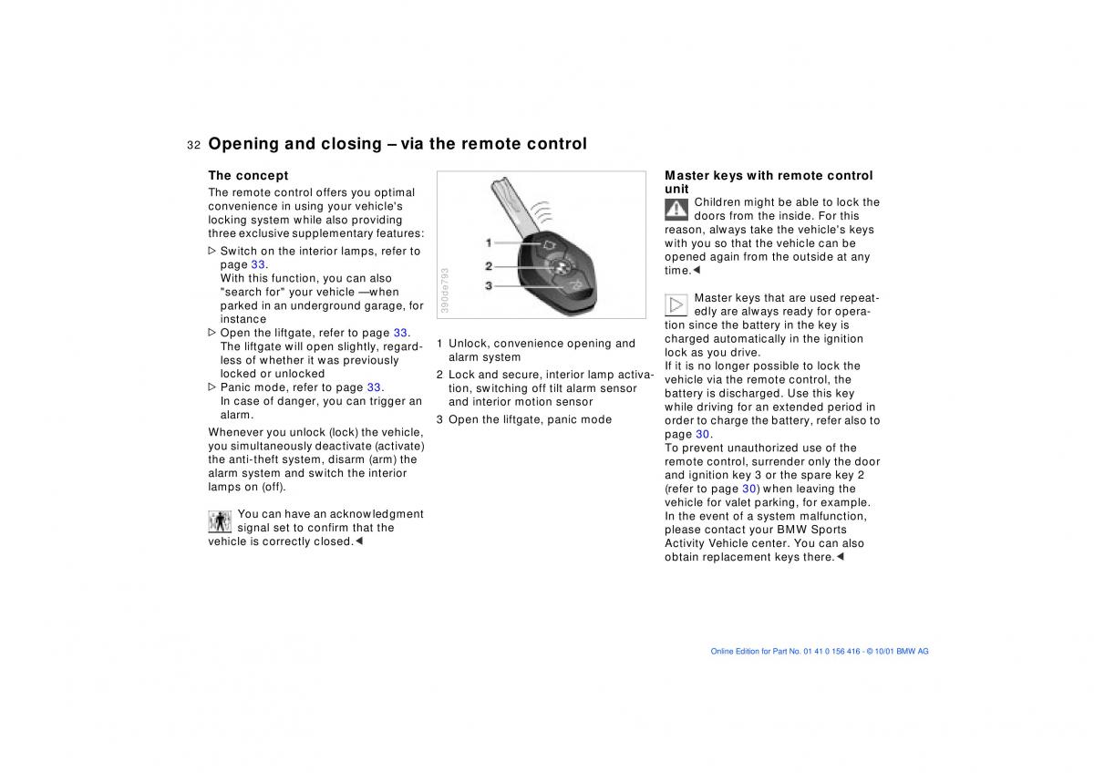 BMW X5 E53 owners manual / page 32