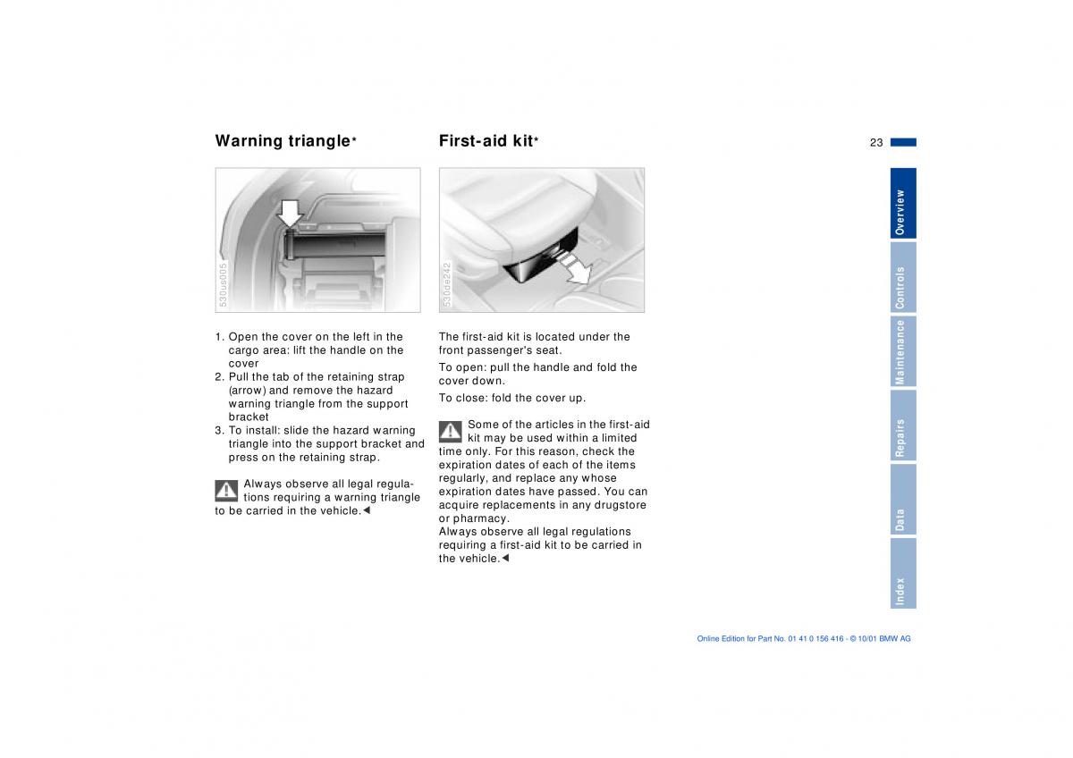 BMW X5 E53 owners manual / page 23
