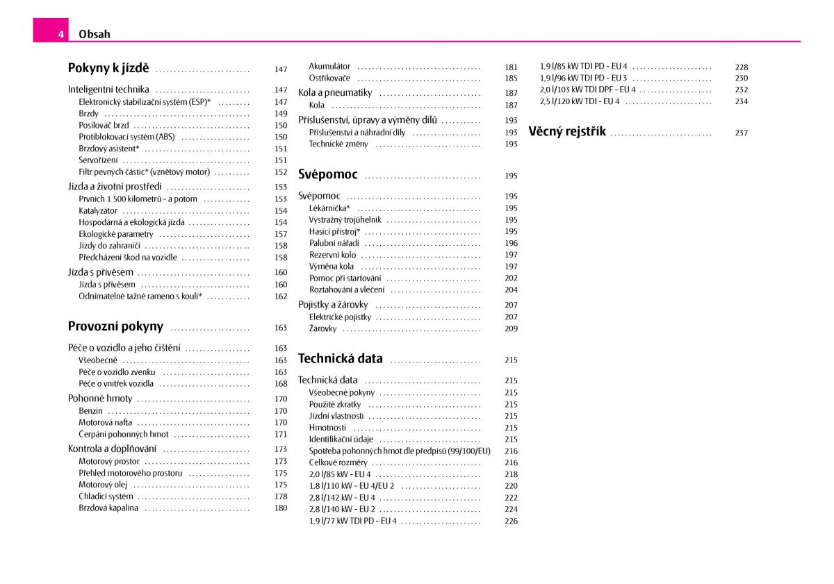 Skoda Superb I 1 navod k obsludze / page 5