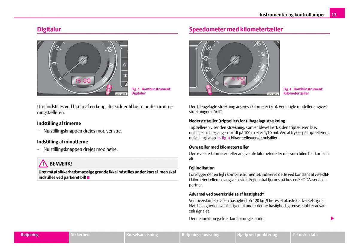 Skoda Superb I 1 Bilens instruktionsbog / page 14