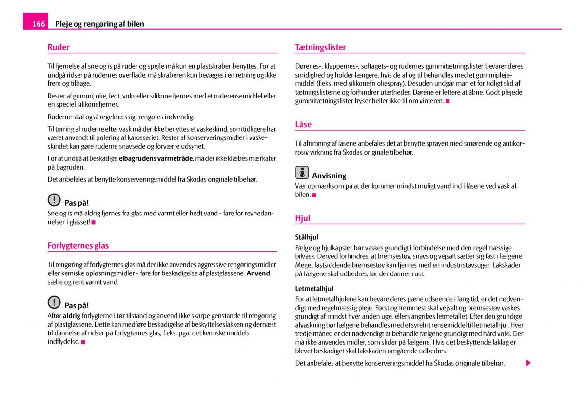 Skoda Superb I 1 Bilens instruktionsbog / page 167