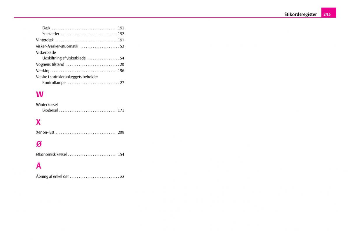 Skoda Superb I 1 Bilens instruktionsbog / page 244