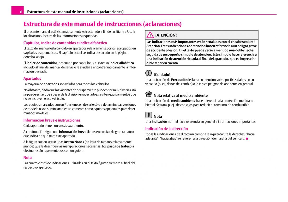 Skoda Superb I 1 manual del propietario / page 7