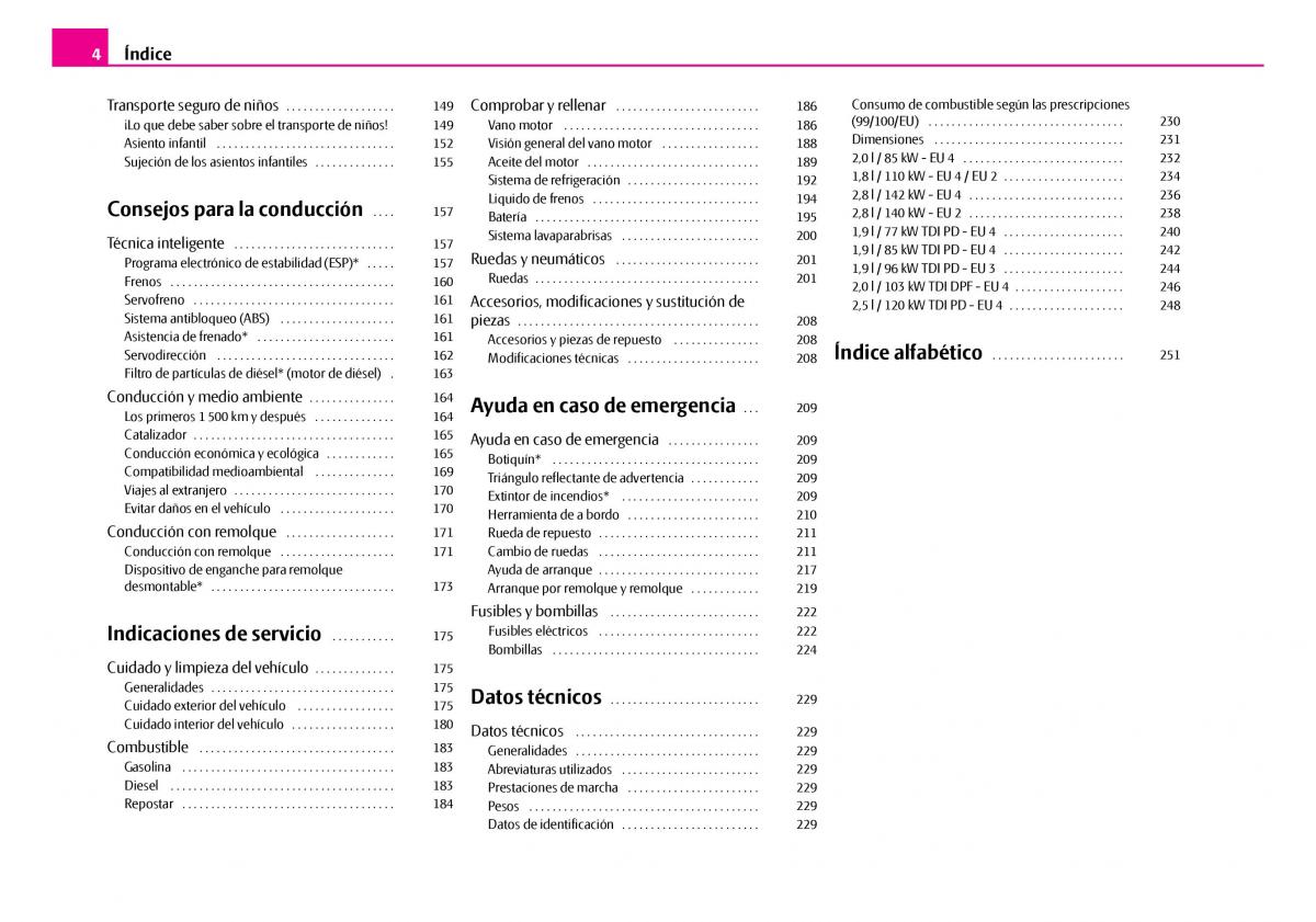 Skoda Superb I 1 manual del propietario / page 5