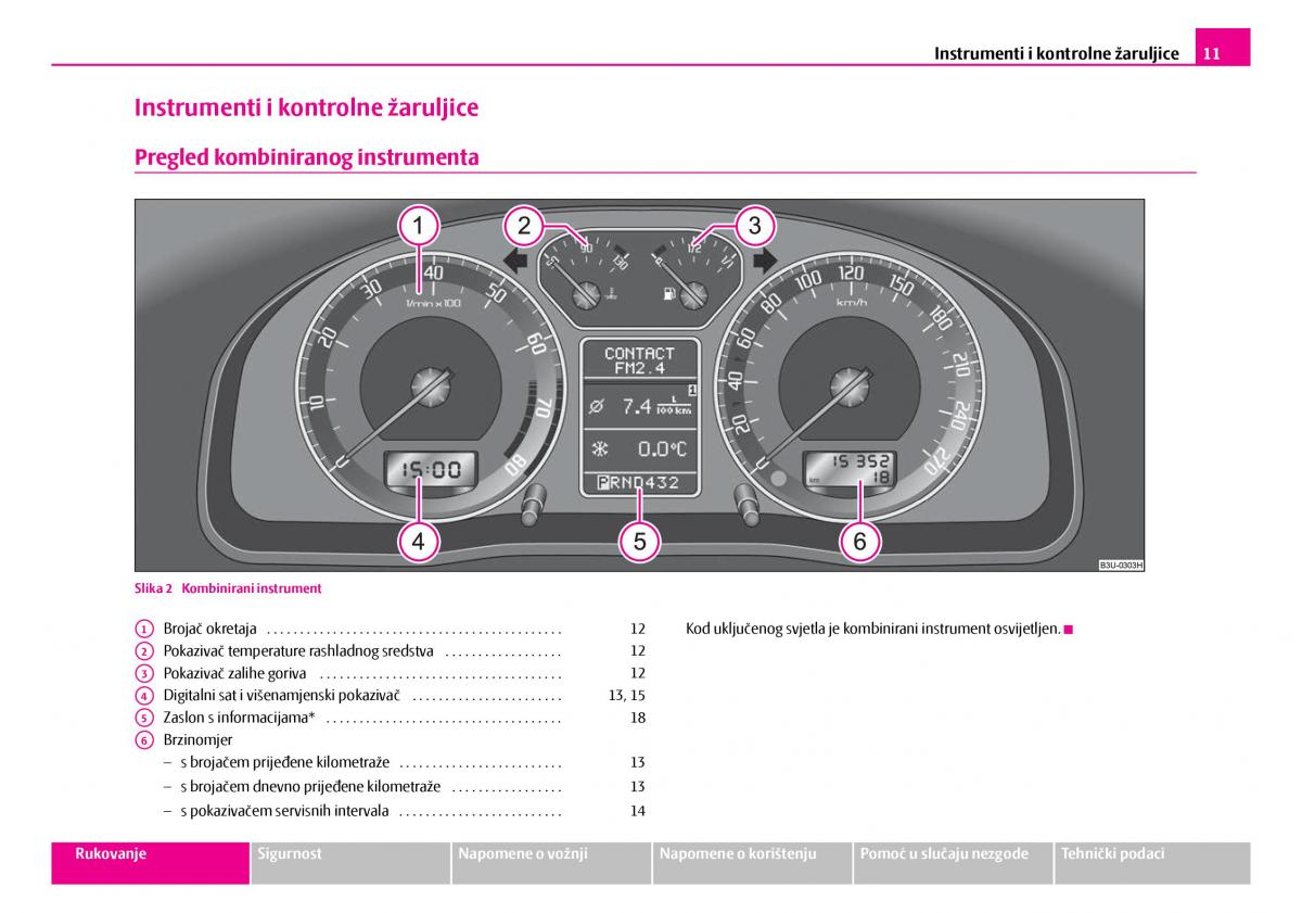 Skoda Superb I 1 vlasnicko uputstvo / page 12