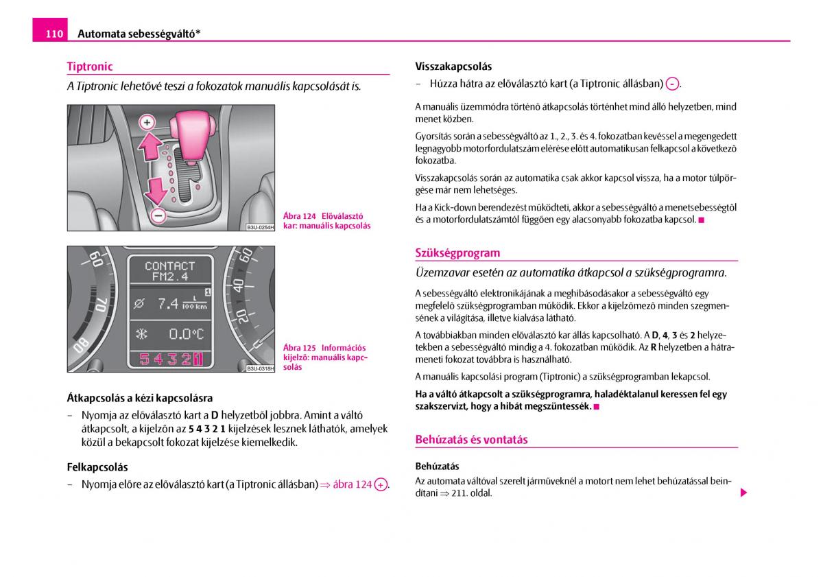 Skoda Superb I 1 Kezelesi utmutato / page 111