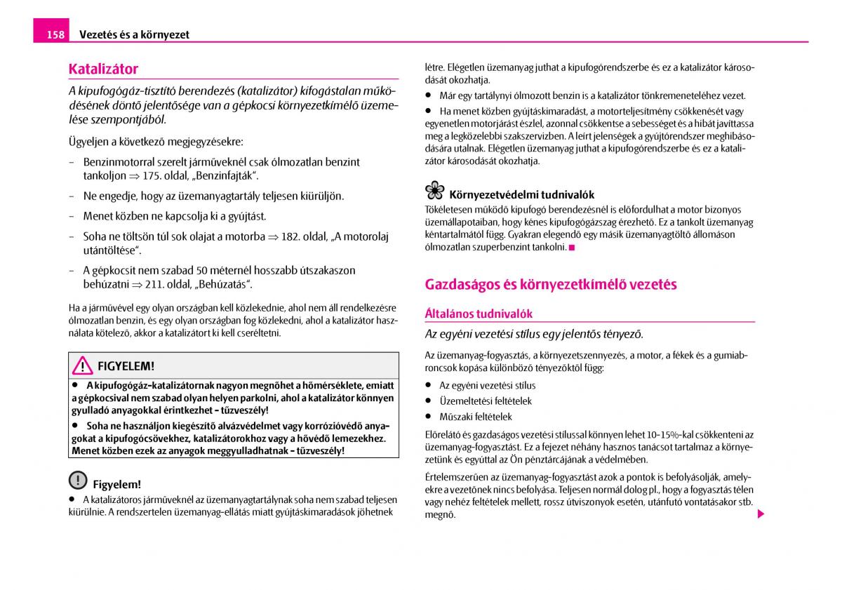 Skoda Superb I 1 Kezelesi utmutato / page 159