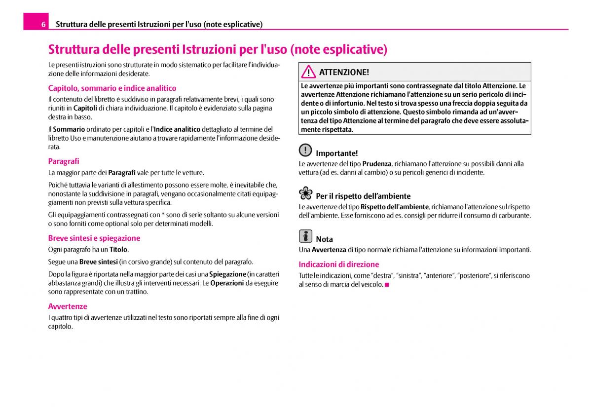 Skoda Superb I 1 manuale del proprietario / page 7