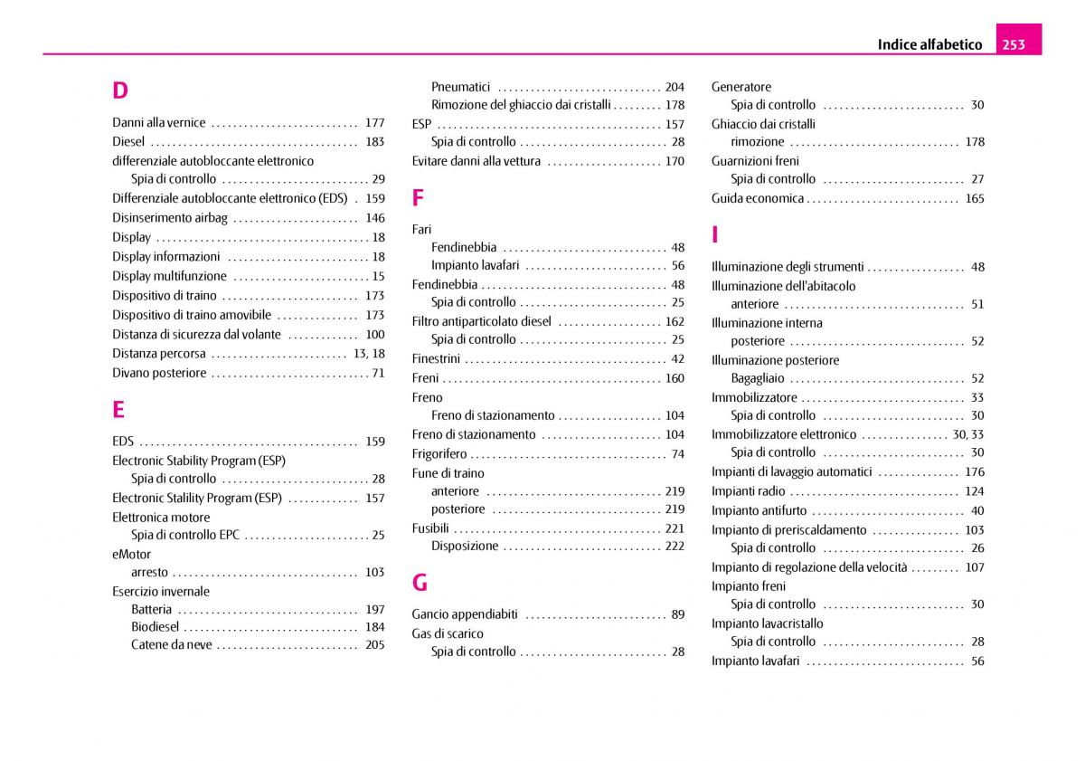 Skoda Superb I 1 manuale del proprietario / page 254