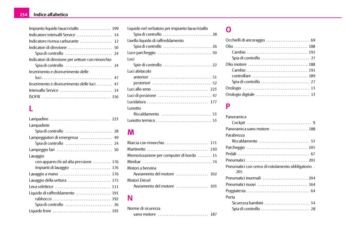 Skoda Superb I 1 manuale del proprietario / page 255