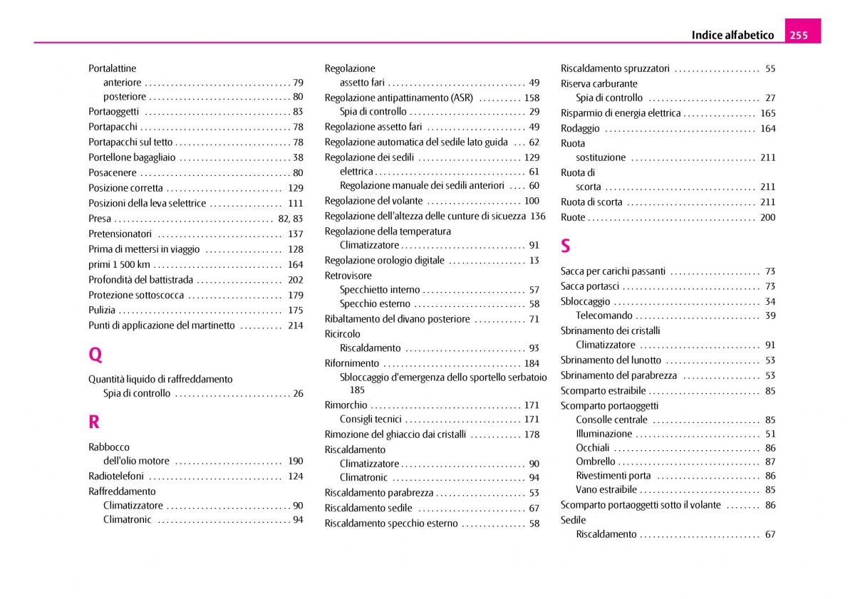 Skoda Superb I 1 manuale del proprietario / page 256