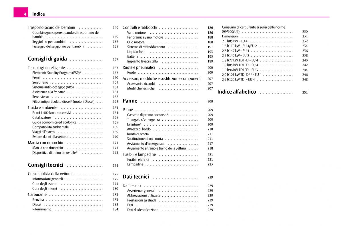 Skoda Superb I 1 manuale del proprietario / page 5