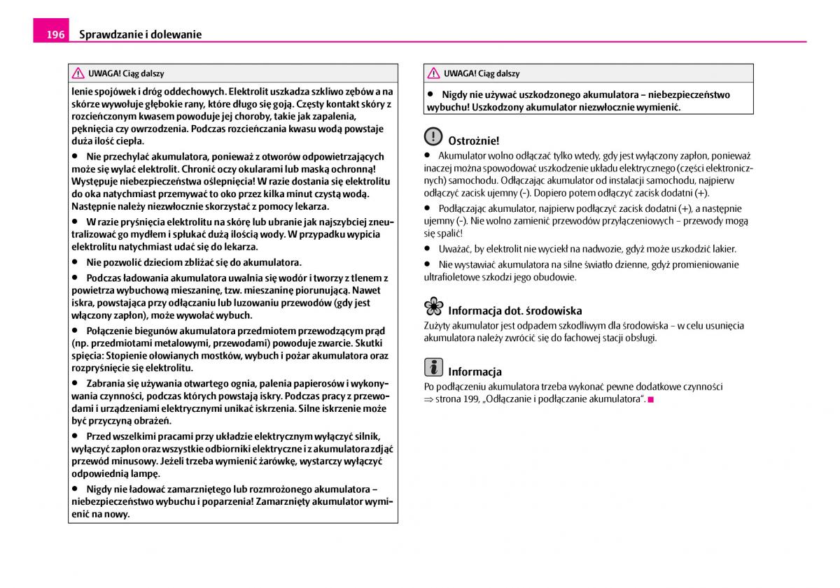 Skoda Superb I 1 instrukcja obslugi / page 197