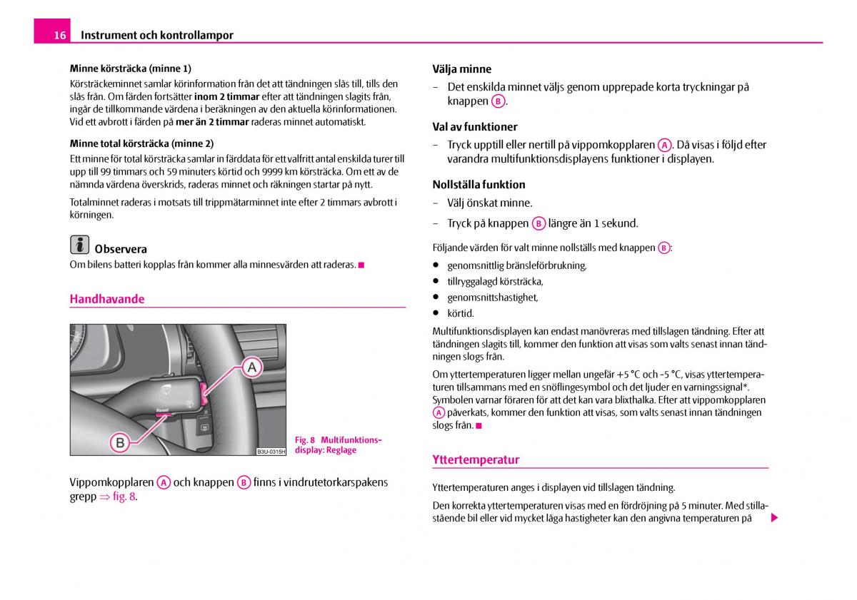 Skoda Superb I 1 instruktionsbok / page 17