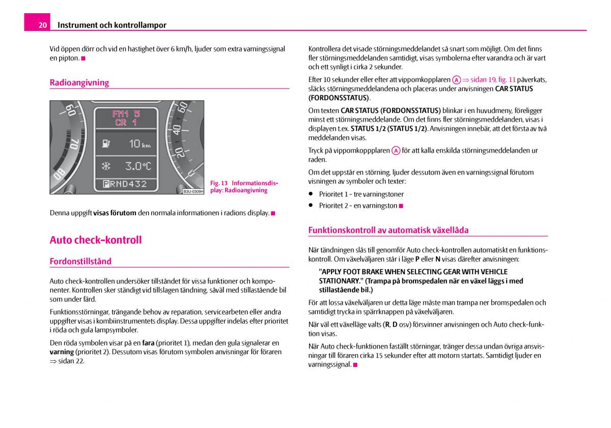 Skoda Superb I 1 instruktionsbok / page 21