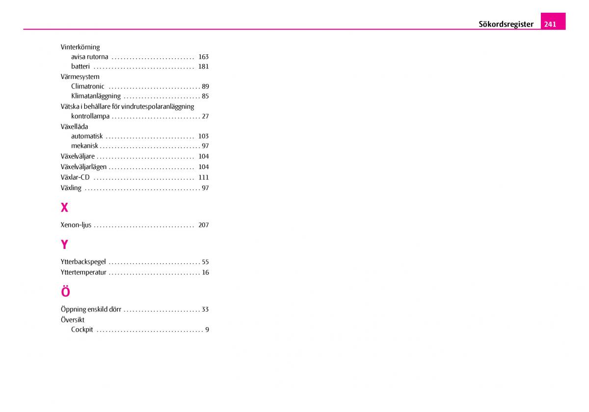 Skoda Superb I 1 instruktionsbok / page 242