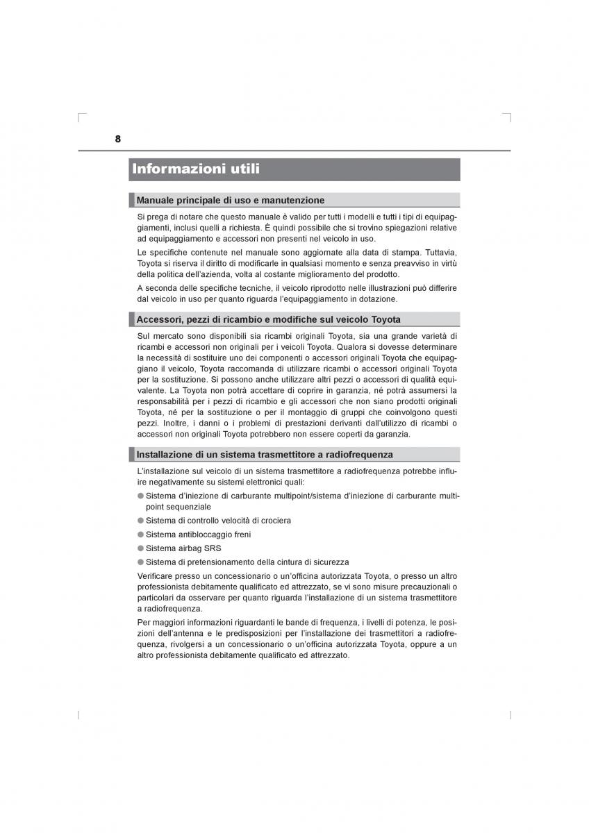 Toyota Hilux VIII 8 AN120 AN130 manuale del proprietario / page 8