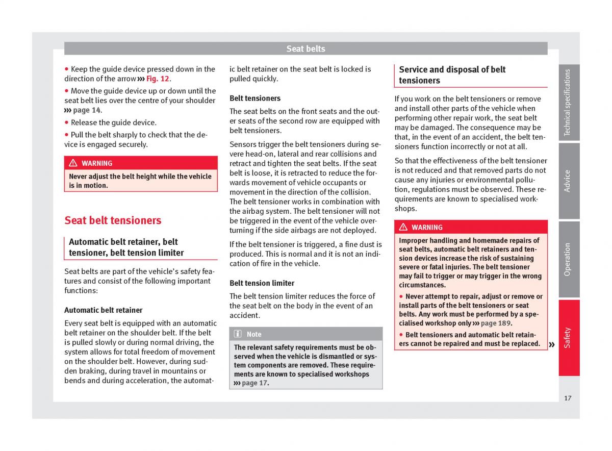 Seat Alhambra II 2 owners manual / page 19