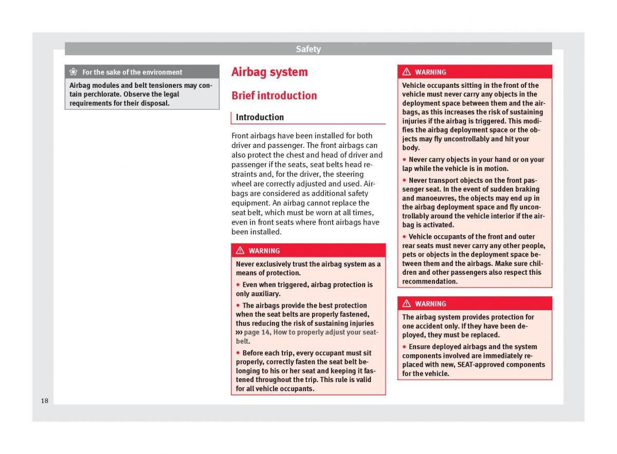 Seat Alhambra II 2 owners manual / page 20