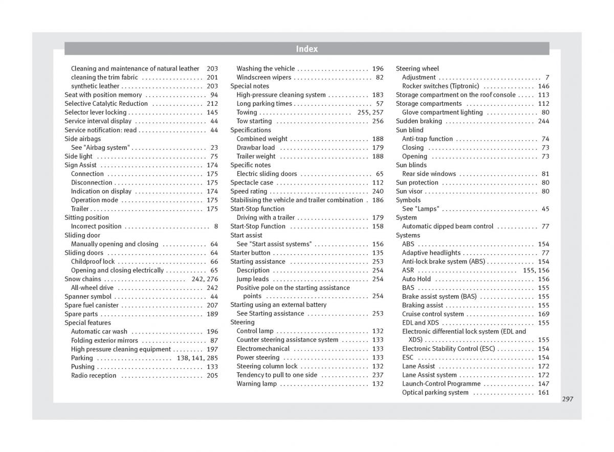 Seat Alhambra II 2 owners manual / page 299