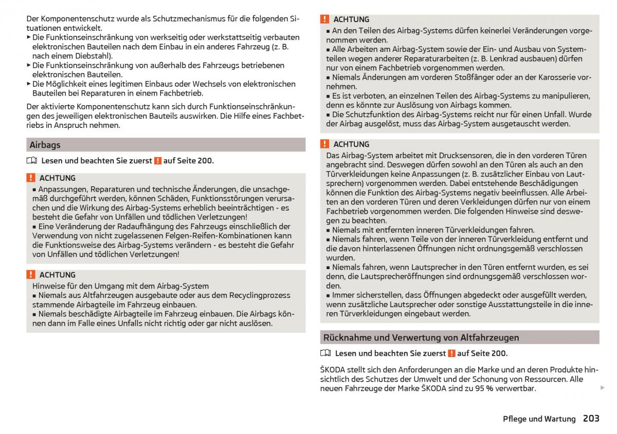 Skoda Superb III 3 Handbuch / page 205