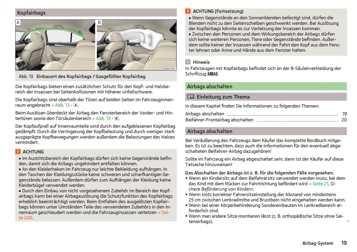 Skoda Superb III 3 Handbuch / page 21