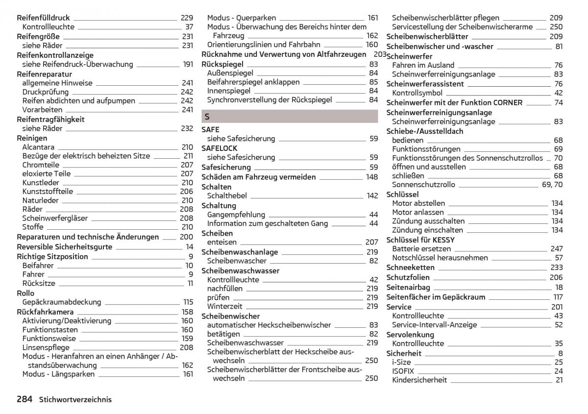 Skoda Superb III 3 Handbuch / page 286