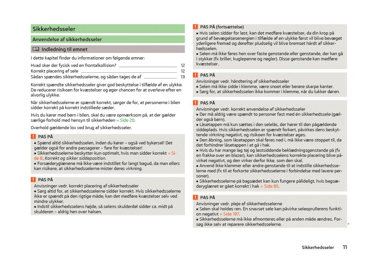 Skoda Superb III 3 Bilens instruktionsbog / page 14