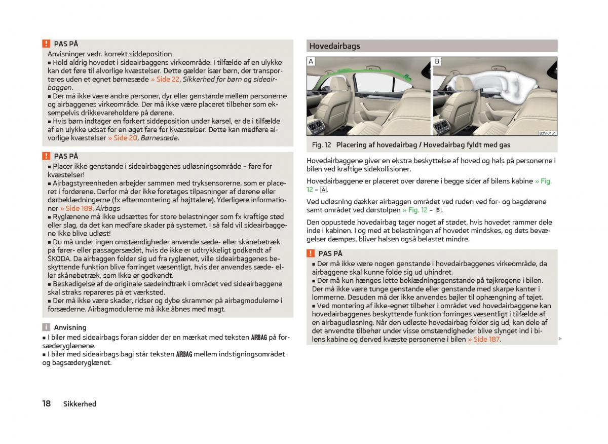 Skoda Superb III 3 Bilens instruktionsbog / page 21