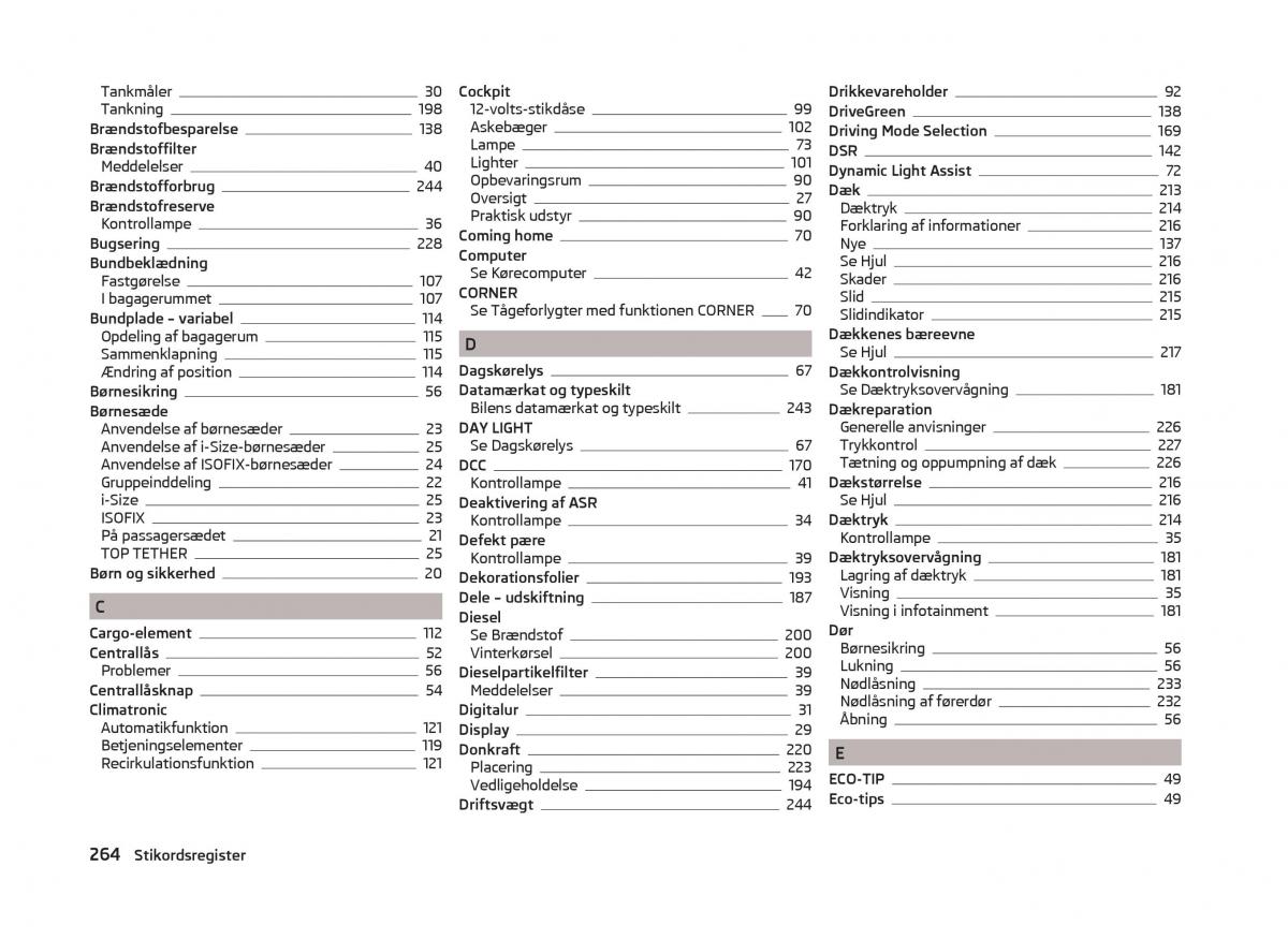 Skoda Superb III 3 Bilens instruktionsbog / page 267