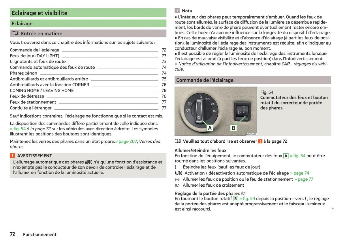 Skoda Superb III 3 manuel du proprietaire / page 74