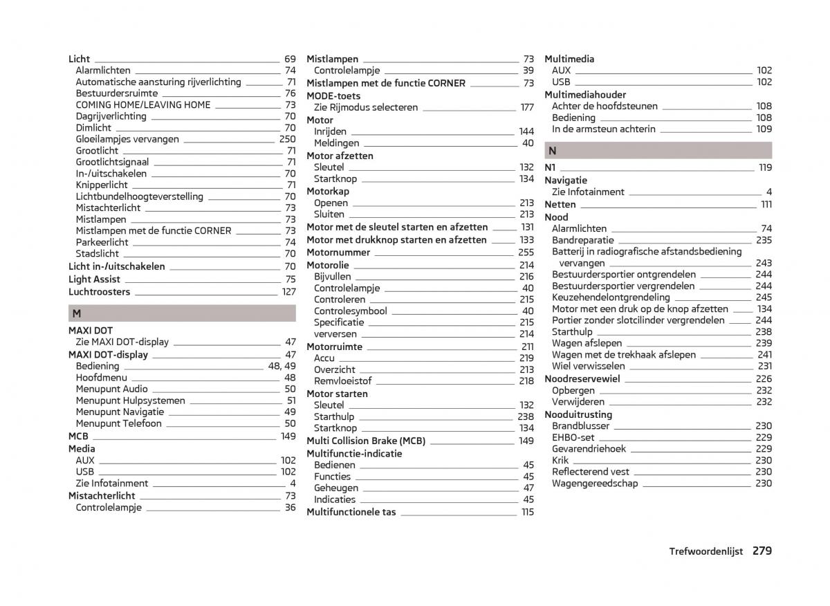 Skoda Superb III 3 handleiding / page 282