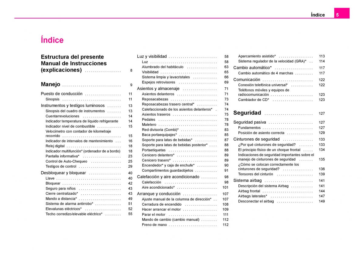 Skoda Fabia I 1 manual del propietario / page 6