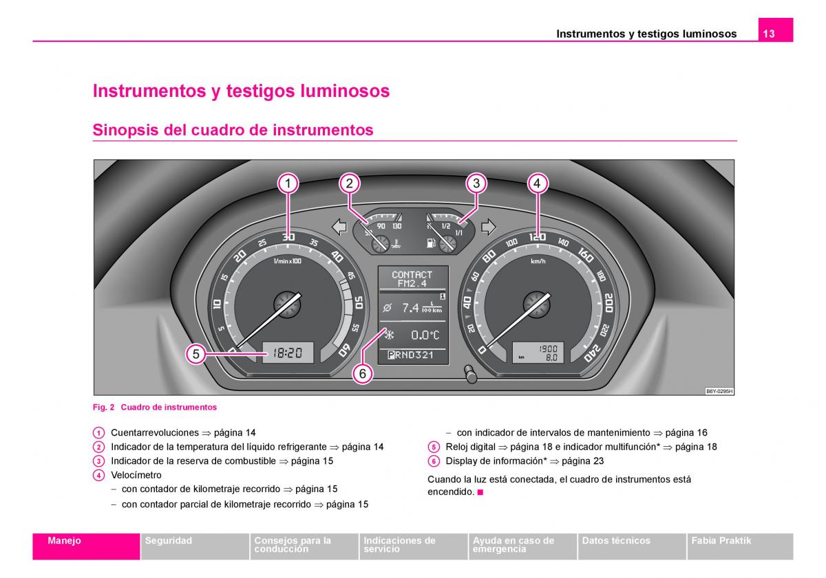 Skoda Fabia I 1 manual del propietario / page 14